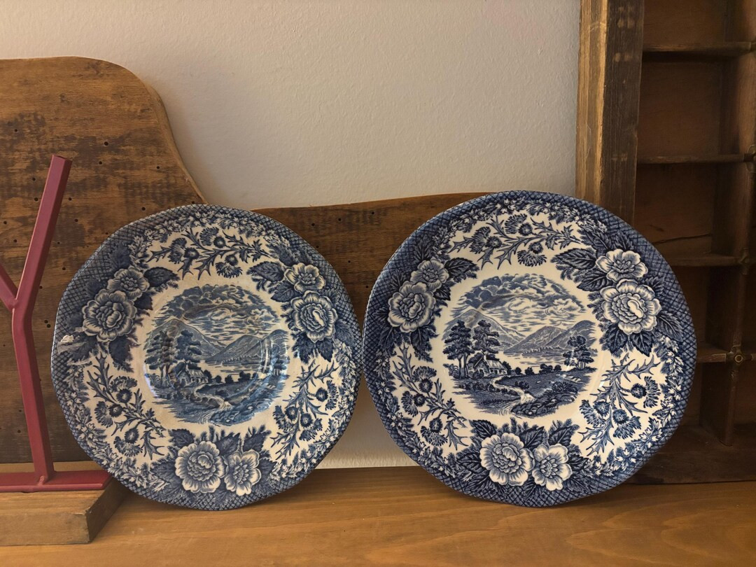 Vintage Set of 2 Lochs of Scotland Blue Royal Warwick Bread & Butter Plates - VTG 6inch Warwick B... | Etsy (US)