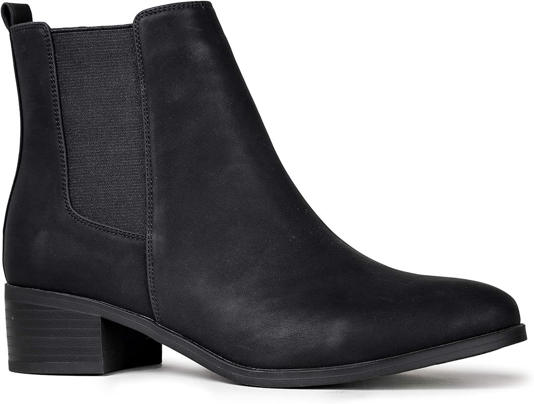 Qupid Repeat Booties | Chelsea Ankle Boots for Women with Low Heel | Amazon (US)