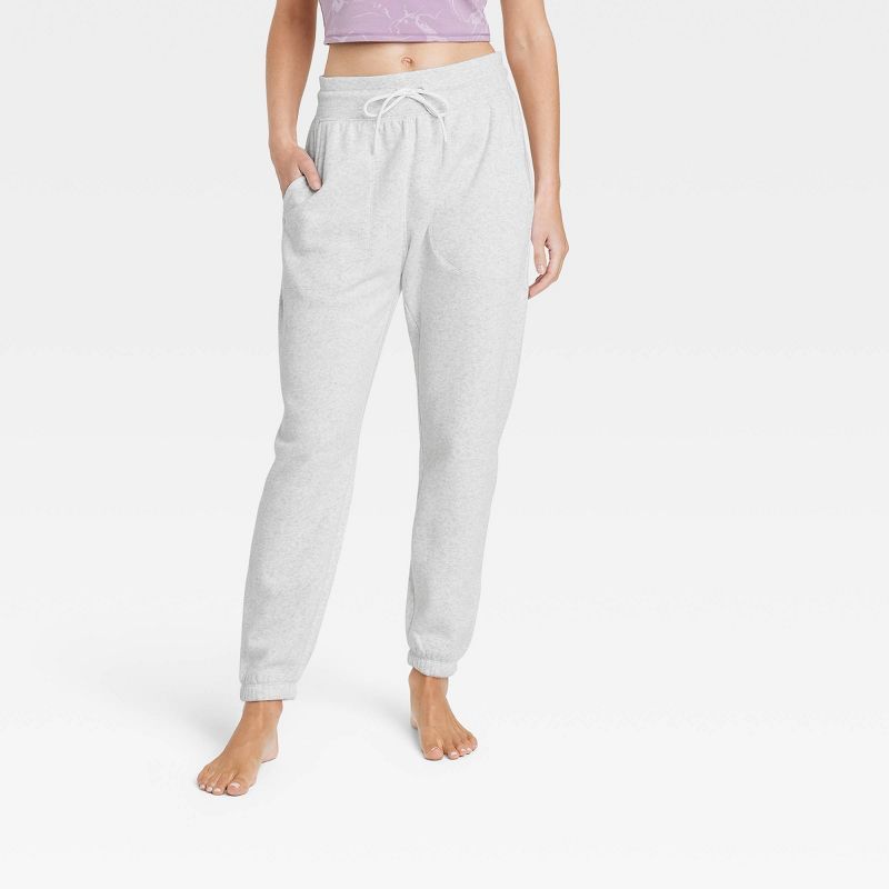 Women's Mid-Rise Cotton Fleece Joggers - All in Motion™ | Target