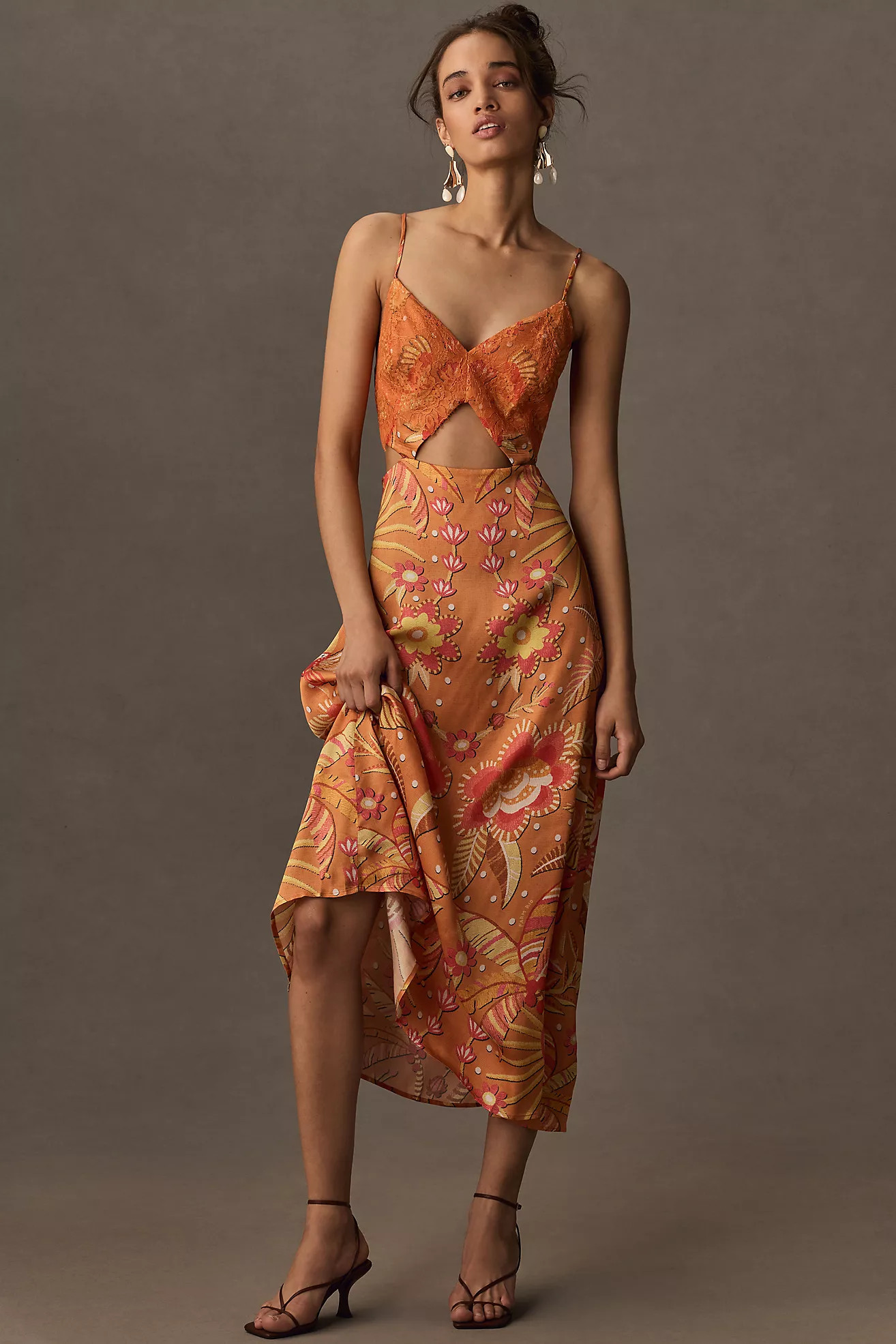 Farm Rio x Anthropologie V-Neck Cutout Maxi Dress | Anthropologie (US)