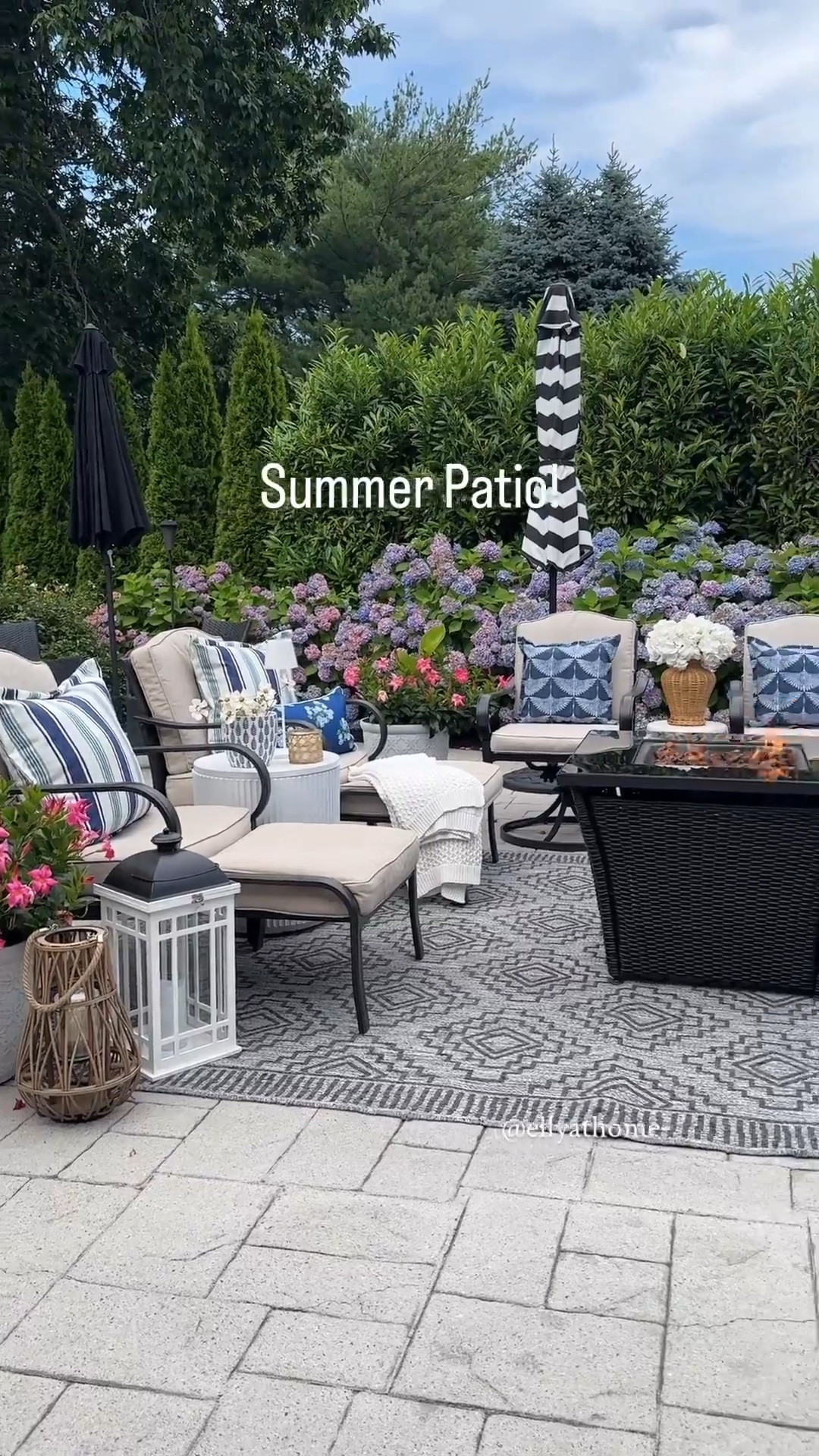 Summer patio styling! Shop fire pit, planters, rug, cooler table, outdoor throw pillows, umbrellas, umbrella stands, accessories. Patio finds, @Lowe's   @Wayfair   Amazon home, Target

#LTKdayinmylife #LTKHome #LTKSaleAlert