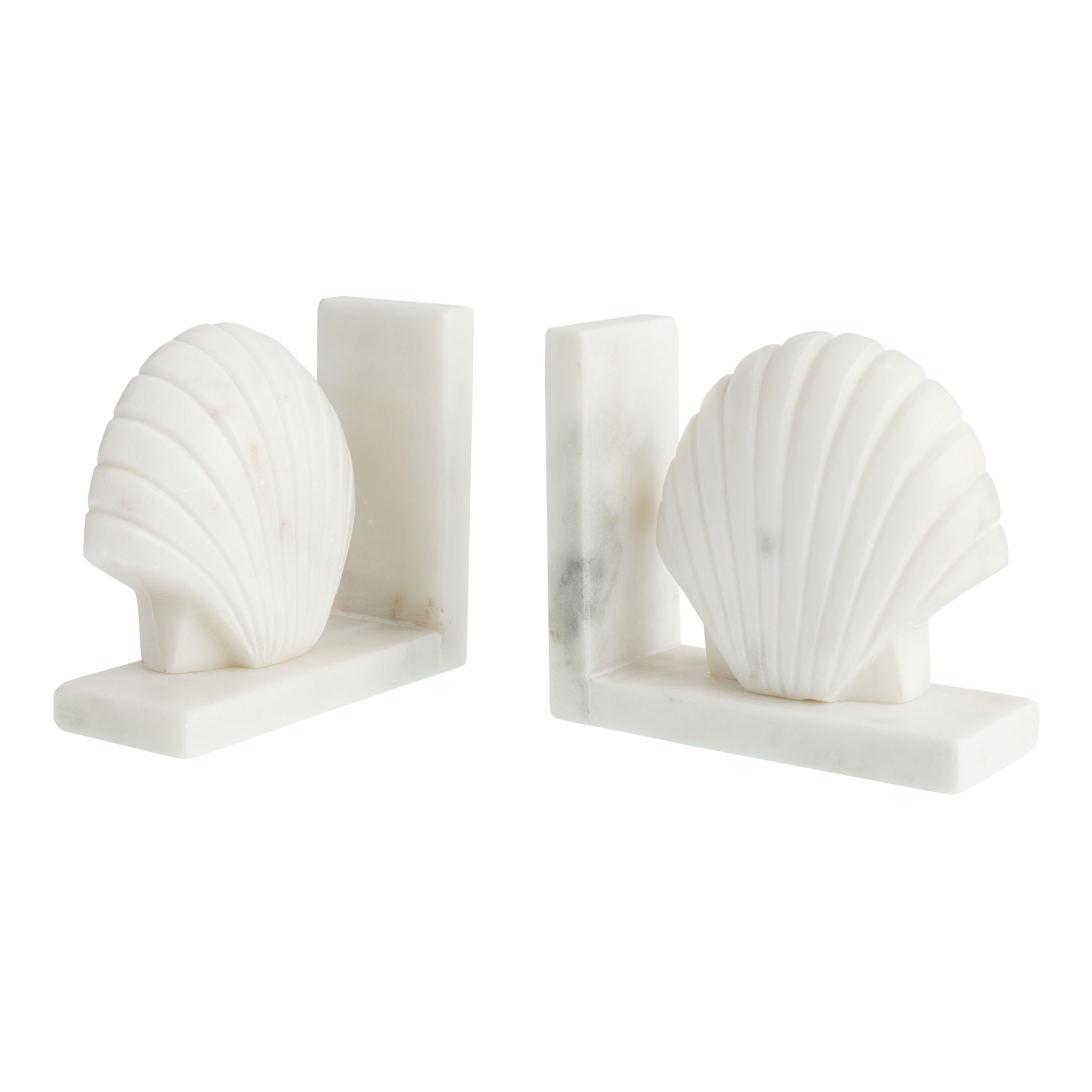 White Marble Shell Bookends - World Market | World Market