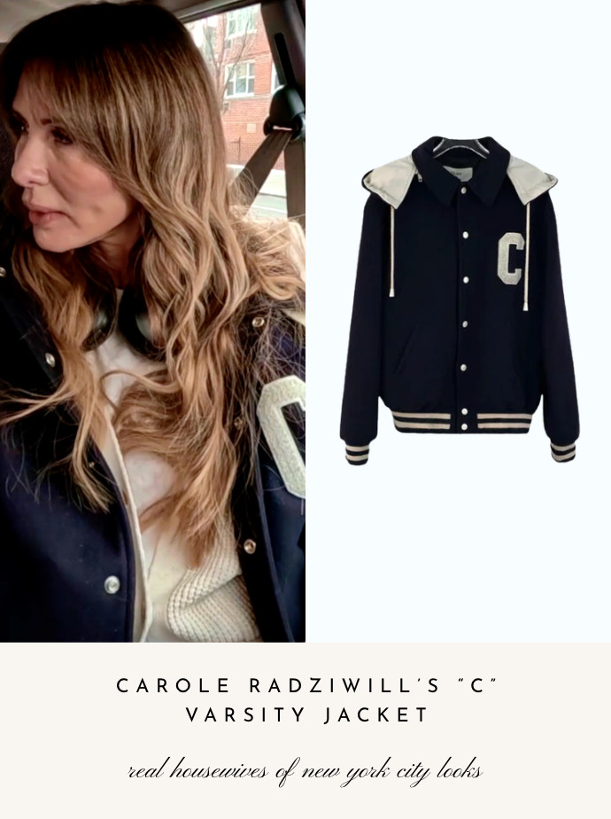 Carole Radziwill's "C" Varsity Jacket is by Celine // Shop Similar 

 