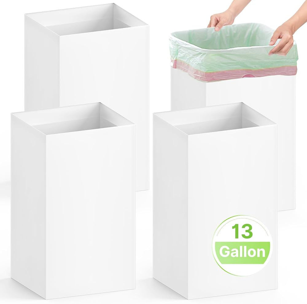 4 Pack Extra Large Disposable Trash Cans, Reusable Portable Garbage Can, 13 Gallon (21.6" H x 13.... | Amazon (US)
