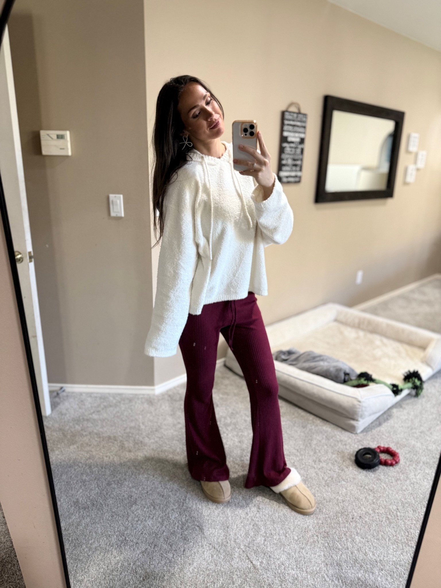 It’s beginning to feel a lot like Christmas
The cutest Amazon bow earrings plated and perfect for any outfit 
Walmart ribbed soft knit pants and Rachel Parcell boucle pullover size small in both 

#LTKgrwm #LTKHoliday #LTKootd