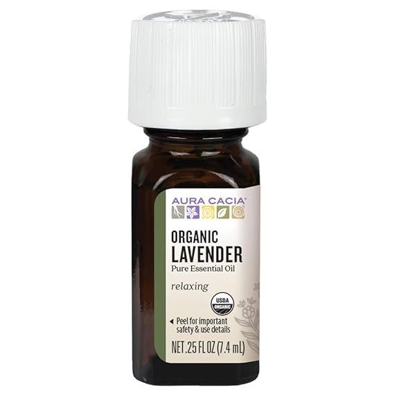 Aura Cacia - Pure Organic Lavender Essential Oil | 0.25 fl. oz. | Amazon (US)