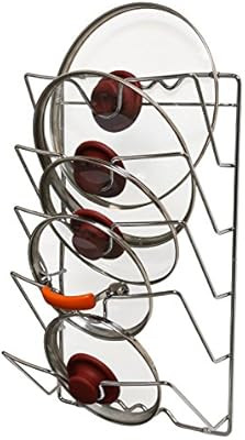 DecoBros Wall Door Mounted Pot Lid Rack, Chrome Finish | Amazon (US)