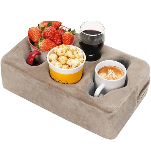 Couch Cup Holder Pillow,Couch Drink Holder,Rectangle Couch Caddy for Coffee Cup,Phone,Remote,Couch Cup Holder Tray for Bed,Car,Sofa,Table | Amazon (US)
