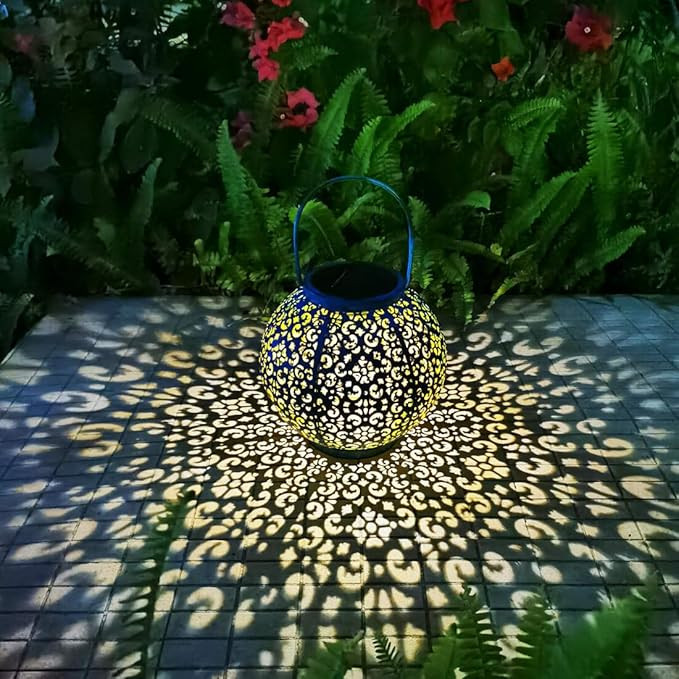 Go2garden Solar Large Lanterns Outdoor Waterproof 800mAh Hanging Garden Lights Metal Decorative L... | Amazon (US)