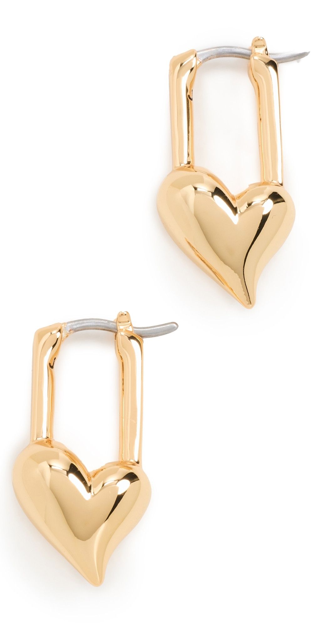JENNY BIRD Padlock Heart Huggies High Polish Gold One Size | Shopbop