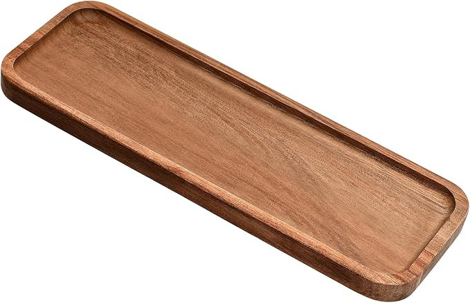 11.2"x 4" Small Wooden Serving Platters and Trays, Natural Acacia Wood Tray for Dessert,Appetizer... | Amazon (US)