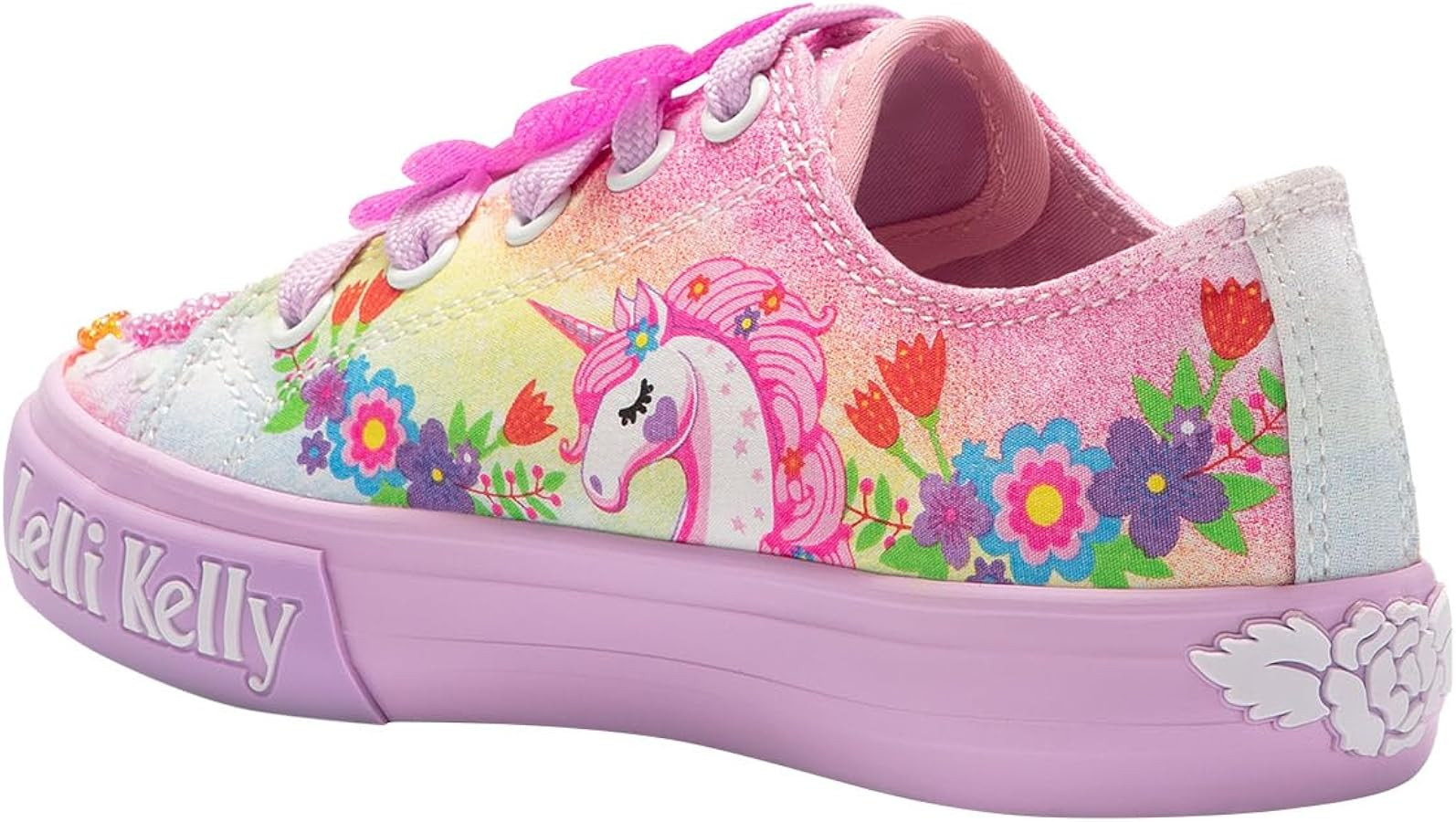 Lelli Kelly Girls Shoes Sparkly Shoes Unicorn Lace Up Canvas Unicorn and Flowers Design Kids Shoe... | Amazon (US)