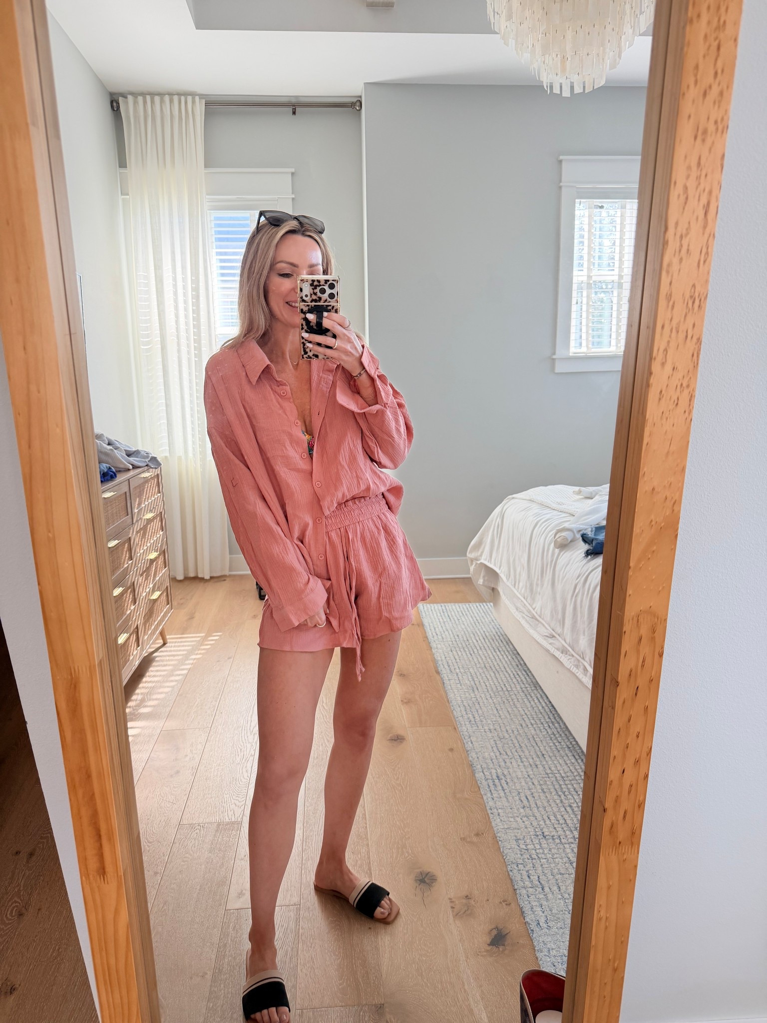 The perfect 2 piece set for beach vacation as a coverup or outfit 