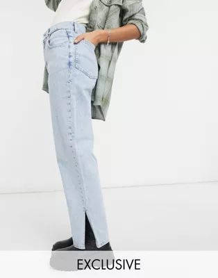 Reclaimed Vintage inspired 90's dad jean in bleach wash with split hems | ASOS (Global)
