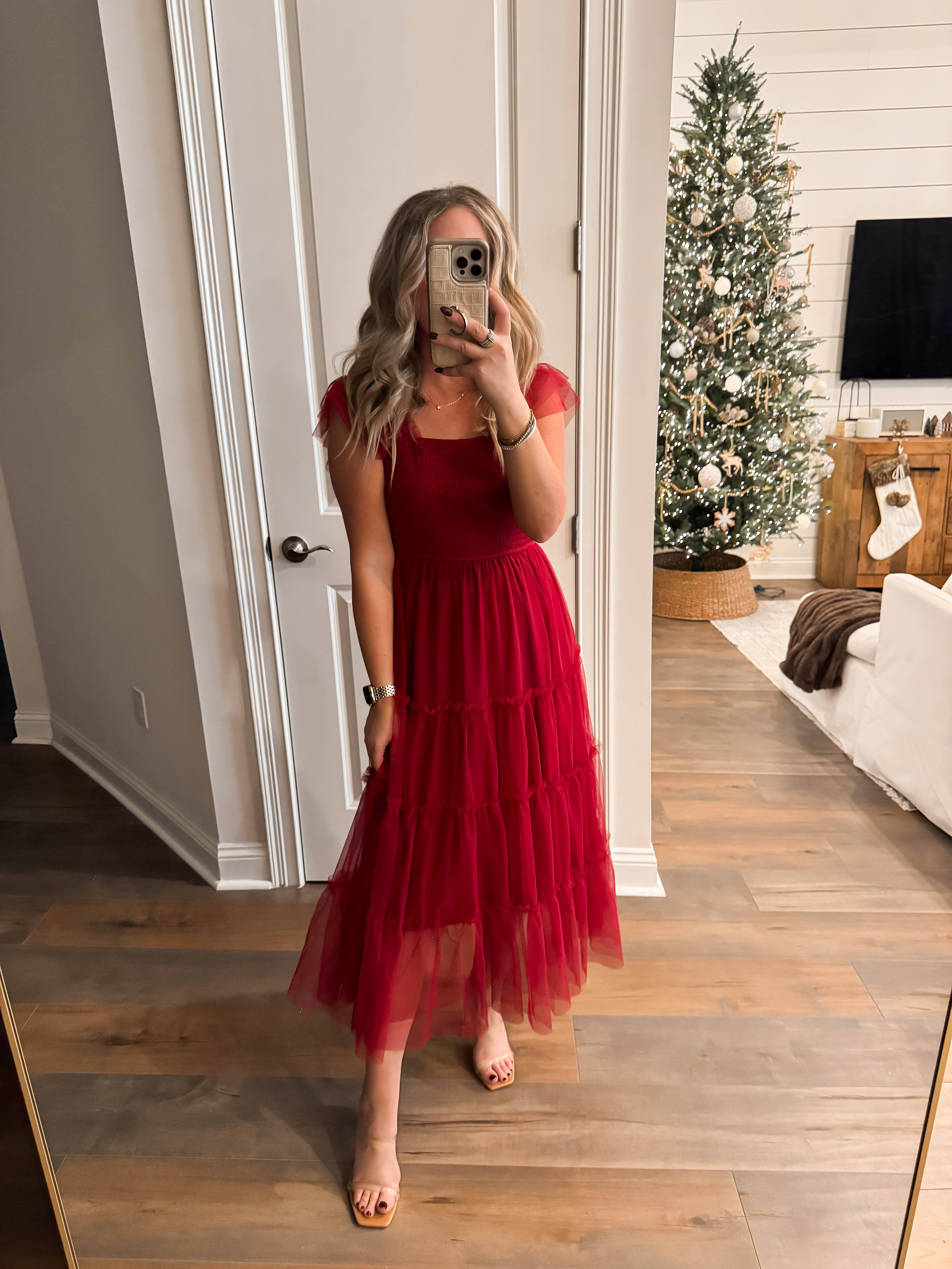 Amazon holiday outfit inspo ✨ Christmas, holiday party, event look, winter fashion, affordable women's fashion finds, red tulle midi dress, festive outfit, Amazon fashion. Wearing a size S.

 

 #LTKHoliday #LTKootd #LTKFindsUnder50