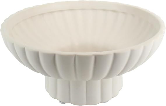 Small Modern Pedestal Decor Fruit Bowl 8" Ceramic,Approx 26 oz Fluted Catch-all Bowl,Footed Home ... | Amazon (US)