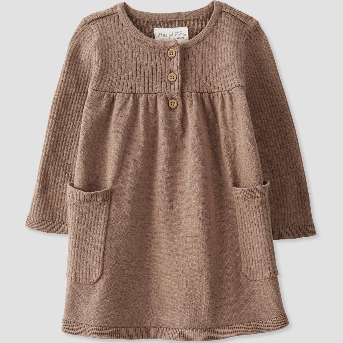 Little Planet by Carter’s Baby Girls' Knit Dress - Brown | Target