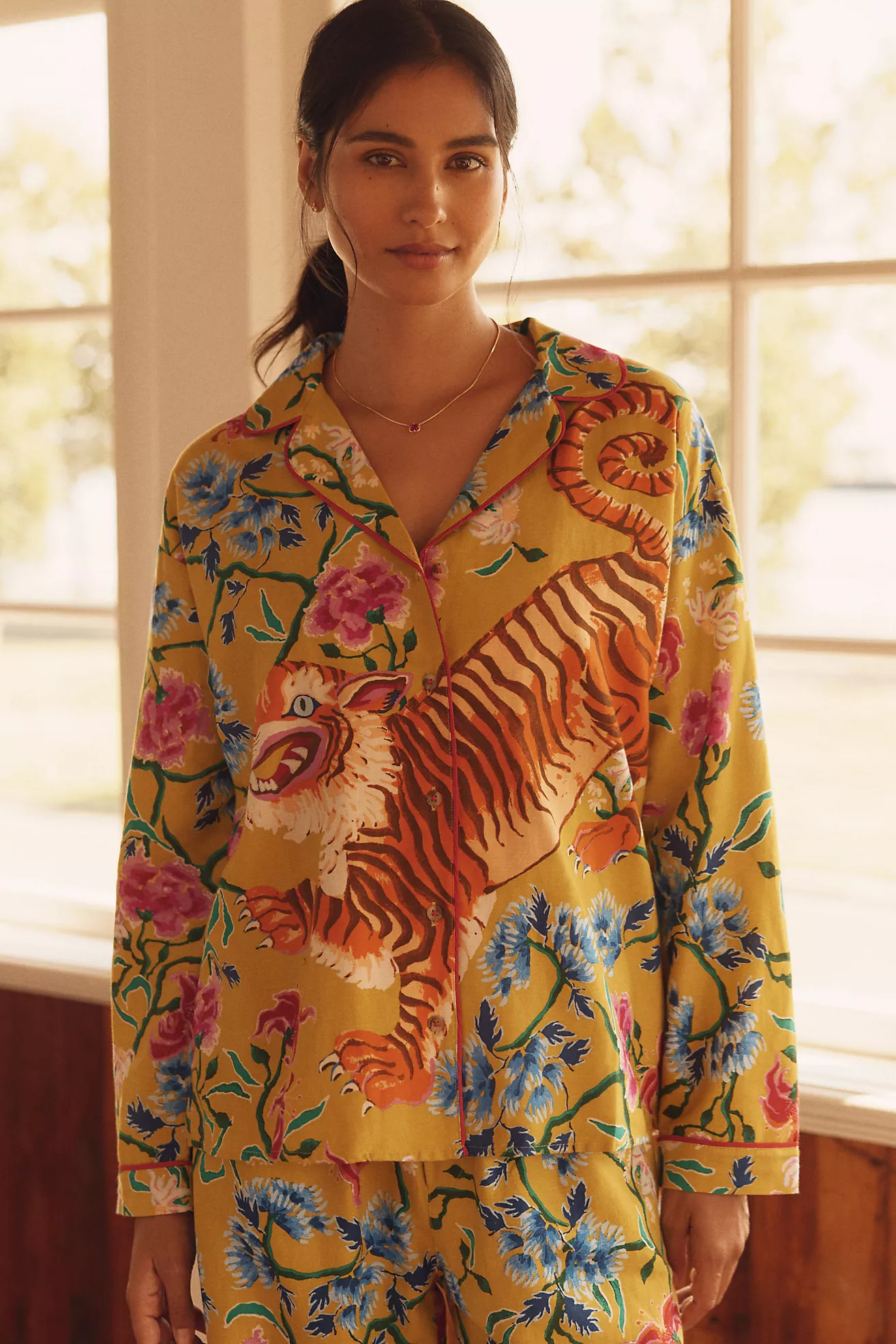 LyreBird Cloud Flannel Pajama Top | Anthropologie (US)