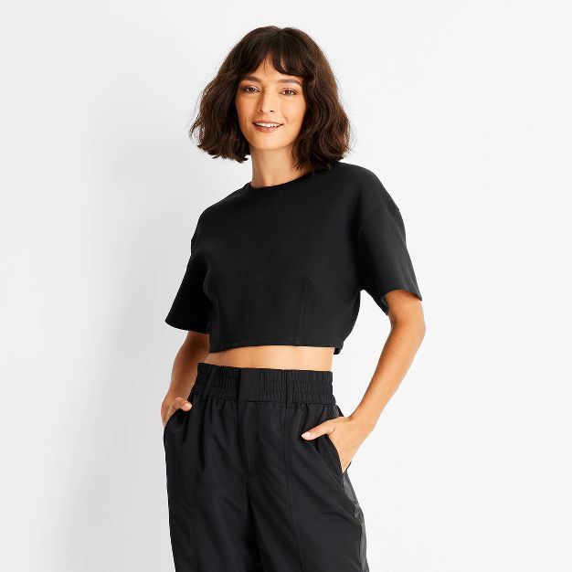 Women's Short Sleeve Boxy Crop T-Shirt - Future Collective™ with Kahlana Barfield Brown | Target