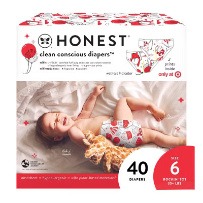 The Honest Company Clean Conscious Disposable Diapers In-RED-Ibly Delicious & So Fetch - Size 6 -... | Target