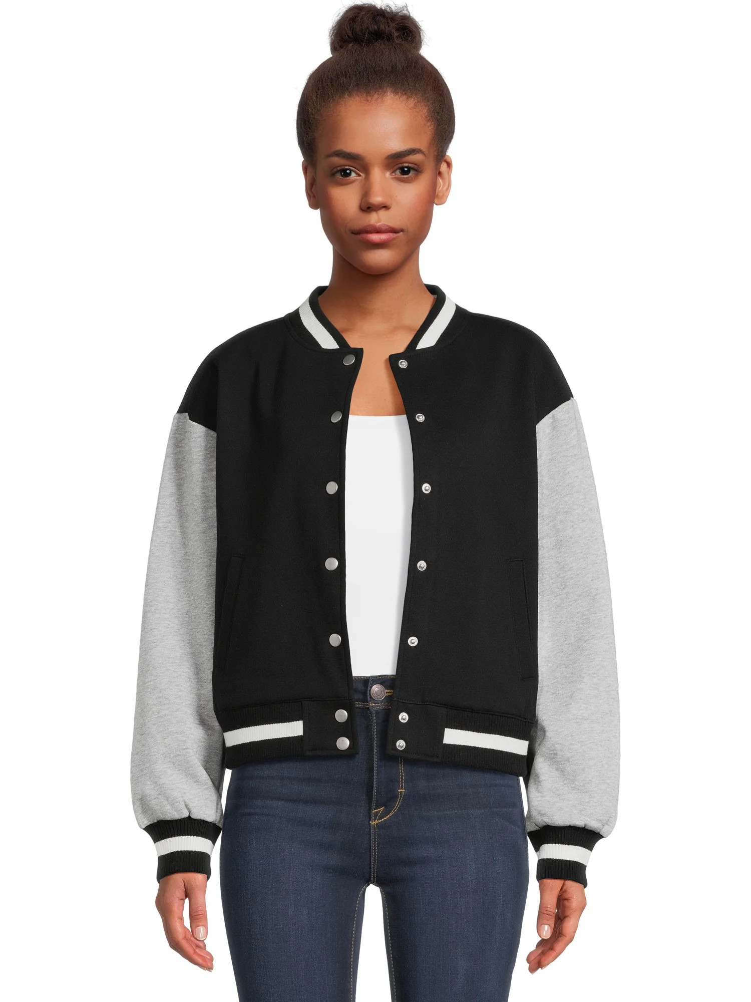 No Boundaries Juniors Varsity Jacket - Walmart.com | Walmart (US)