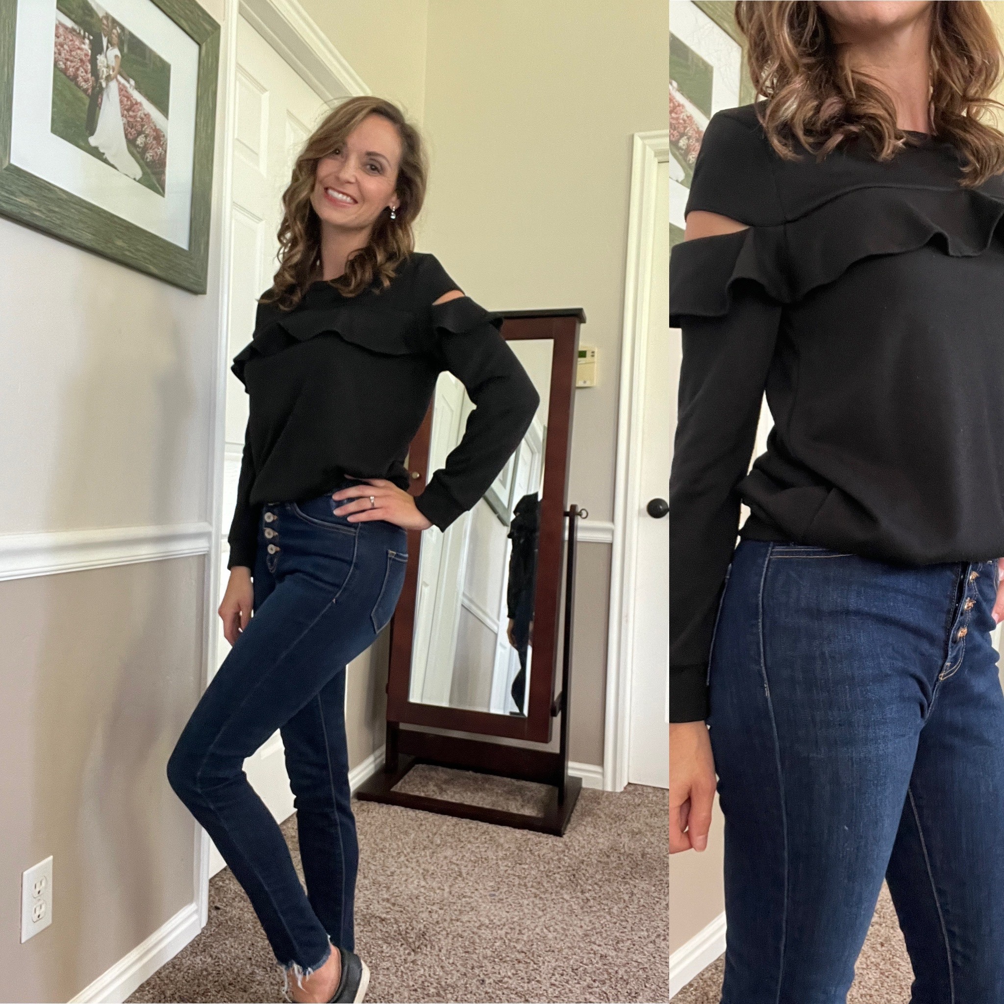 Cute sweatshirt simple style 
Ruffle sweatshirt here: http://lddy.no/mkqa
Use CALLMEJESS10

#LTKshoecrush #LTKstyletip #LTKunder50