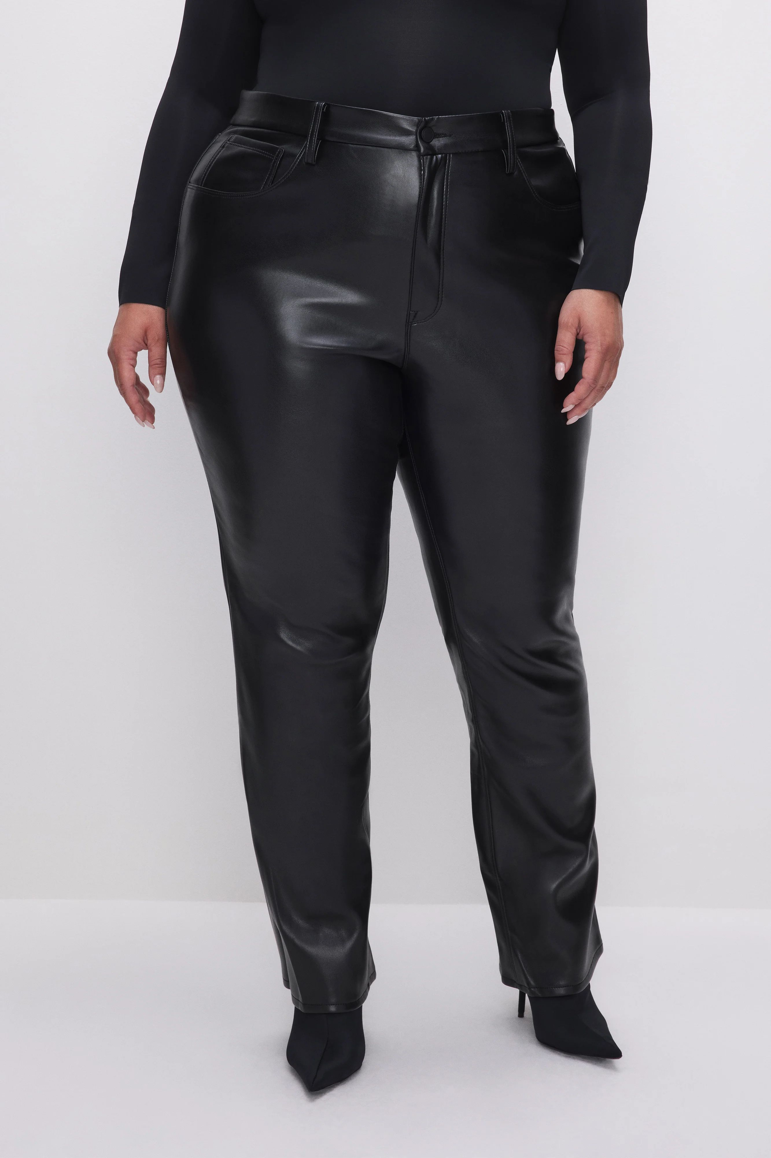 GOOD ICON FAUX LEATHER PANTS | BLACK001 - GOOD AMERICAN | Good American
