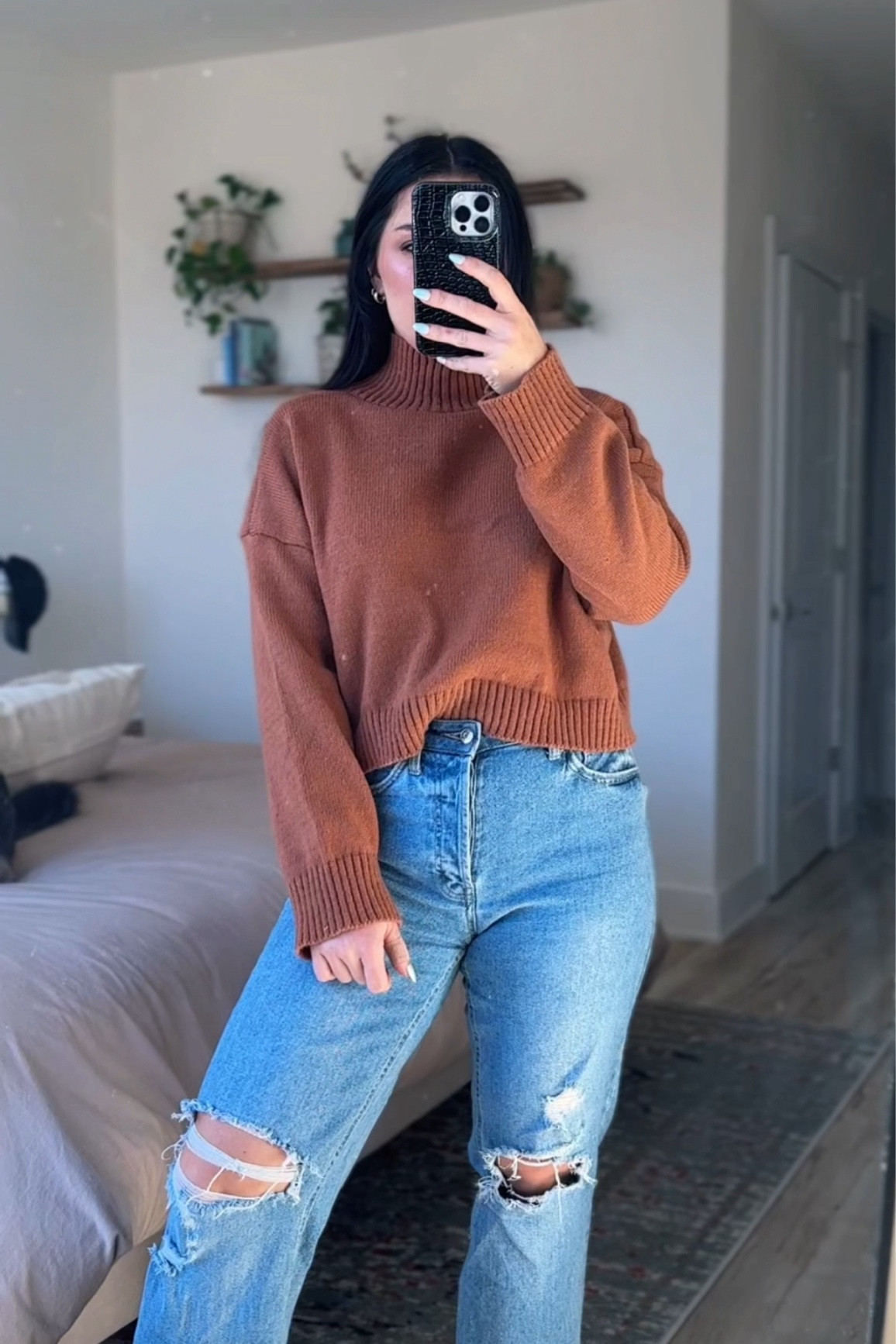 Burnt orange cropped turtle neck sweater from SHEIN- winter outfit inspo 

#LTKSeasonal #LTKfindsunder50 #LTKstyletip