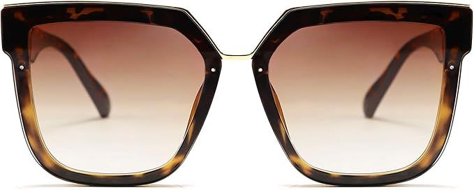 FEISEDY Fashion Women Men Sunglasses Square Frame Metal Shape Nesting Lenses B2595 | Amazon (US)