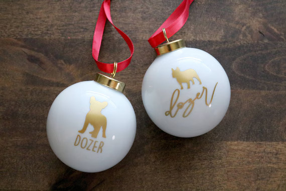 custom pet silhouette christmas ornament : frenchie | french bulldog | cat | custom dog | Etsy (US)