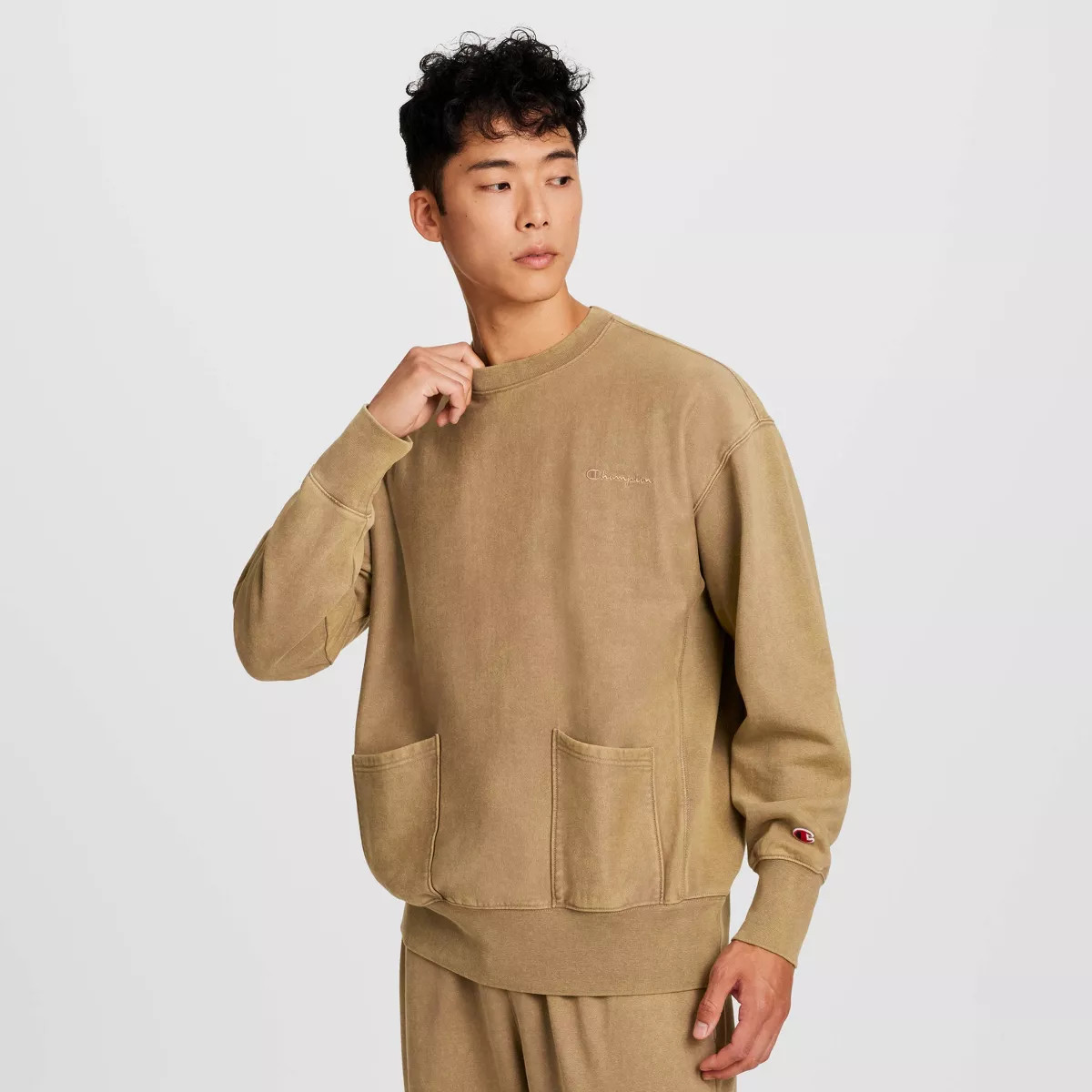 Champion Men's Washed Sweatshirt - Sand Pepper L | Target