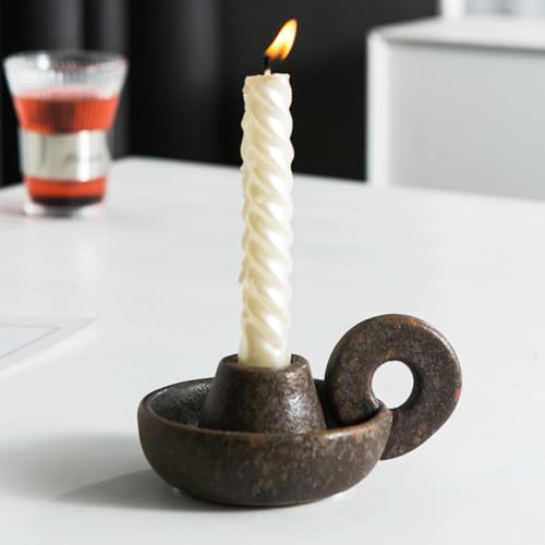 Kendiis Candle Holder Ceramic Candlestick Holder, Candlelight Stand for Spell Candles, Taper Candles, and Incense, Halloween Christmas Dining Room Home Decoration Display | Amazon (US)