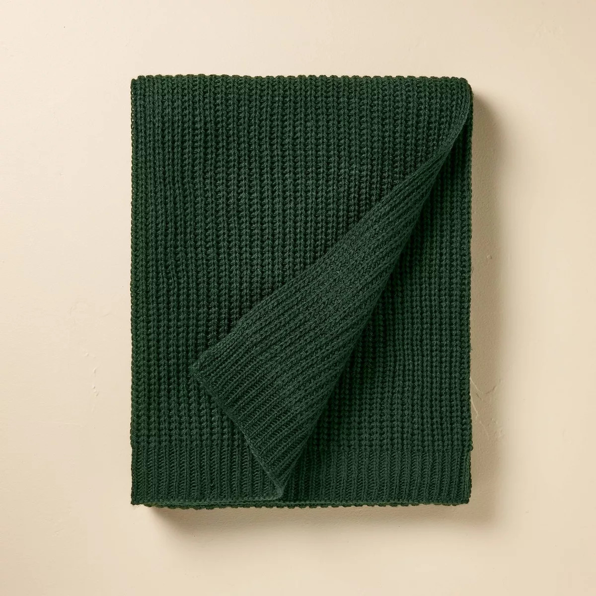 Chunky Sweater Knit Throw Blanket Dark Green - Hearth & Hand™ with Magnolia | Target