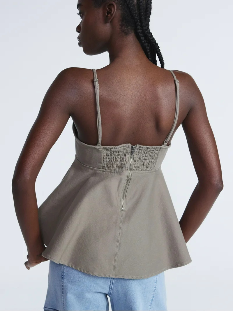 Scoop Women's and Women’s Plus Denim Peplum Top, Sizes XS-4X - Walmart.com | Walmart (US)