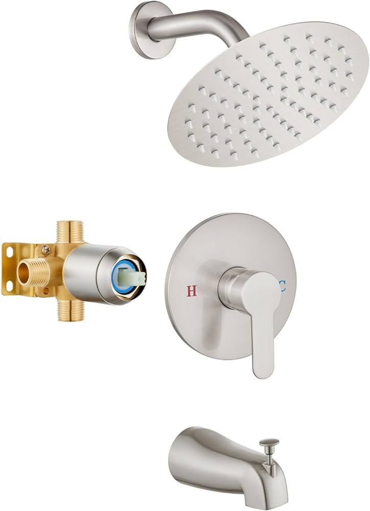 Airuida Shower Faucet Set with 8 Inch Rainfall Round Showerhead and Tub Spout Bathtub Faucet Kit ... | Amazon (US)