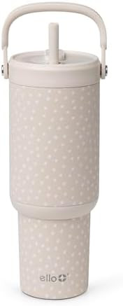 Ello Oasis Go+ 26oz Tumbler with Top Handle and Retracting Straw | Reusable Insulated Stainless S... | Amazon (US)