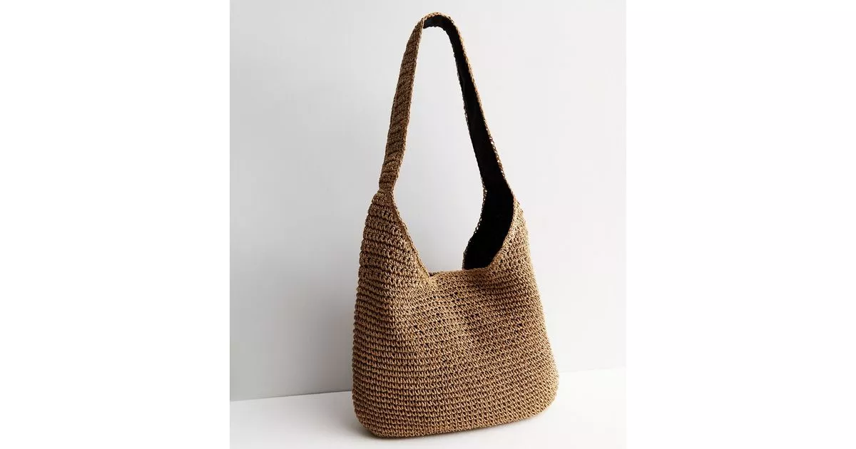 Stone Straw Effect Cross Body Bag