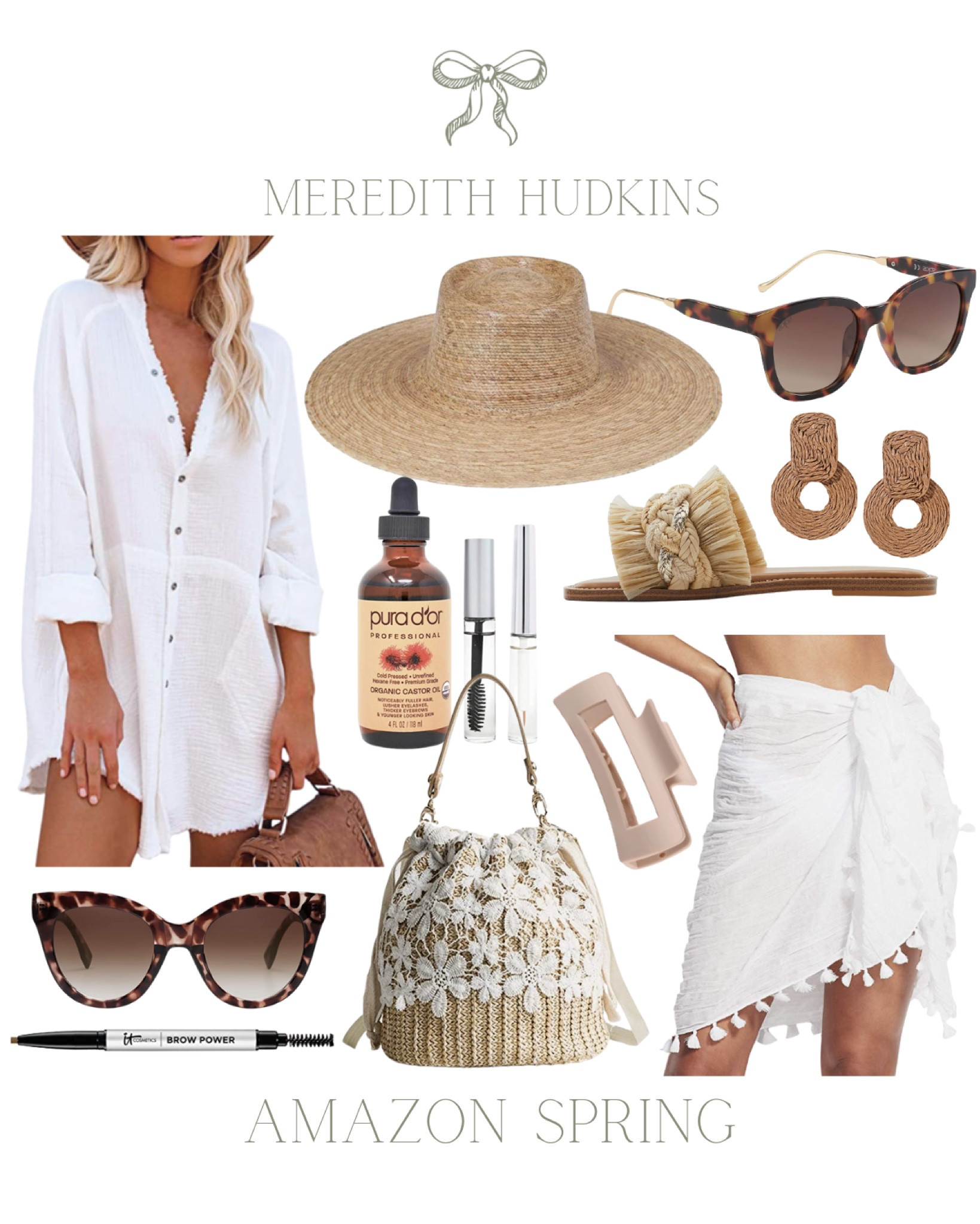 Hand bag, beach bag, tote, swimsuit cover-up, linen swimsuit cover-up, sun hat, women’s sunglasses, tortoise sunglasses, rattan earrings, brow power eyebrow pencil, hair clip, beach essentials, resort, Aldo women’s rattan flat, organic castor oil eyelash serum, beauty, eyebrow serum, lash regrowth, straw hat, women’s fashion, spring fashion

#LTKstyletip #LTKsalealert #LTKswim