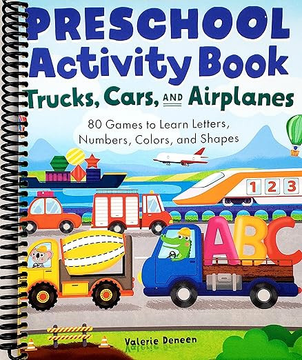 Preschool Activity Books Trucks, Cars, and Airplanes: 80 Games to Learn Letters, Numbers, Colors,... | Amazon (US)