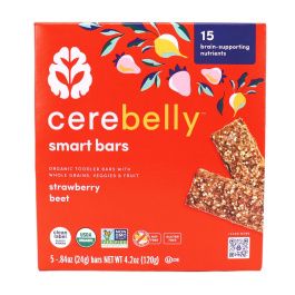 Cerebelly Organic Smart Bar With Brain-Supporting Nutrients Strawberry Beet, 5 Bars | Natura Market