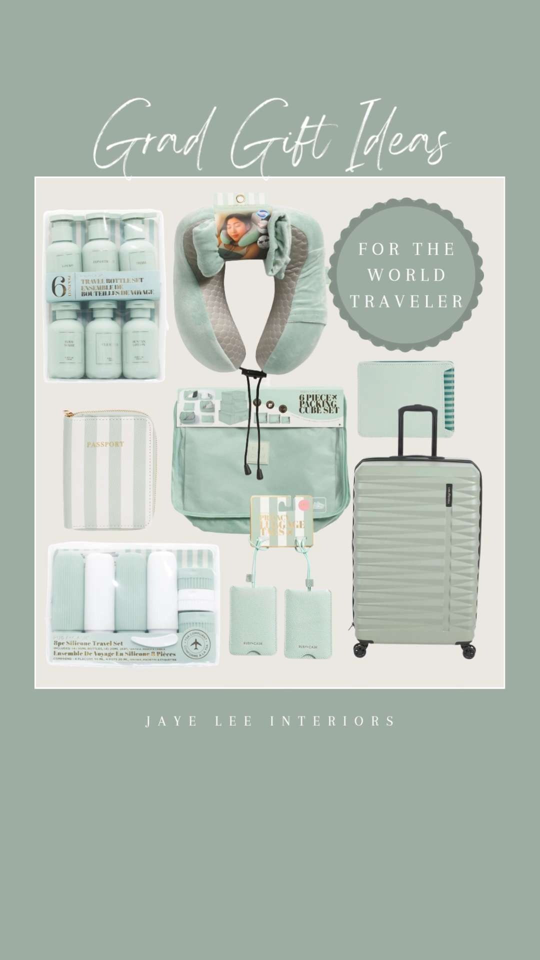 Everything You Need for the Grad on the Go! All at roughly half price! Grad gift guide, grad gift ideas, travel accessories, travel must-haves, packing capsule, packing cubes, suitcase, luggage, neck pillow, travel size cosmetics, passport cover, travel abroad, student travel, graduation gifts #jleeinteriors 

 #LTKSaleAlert #LTKBeauty #LTKTravel
