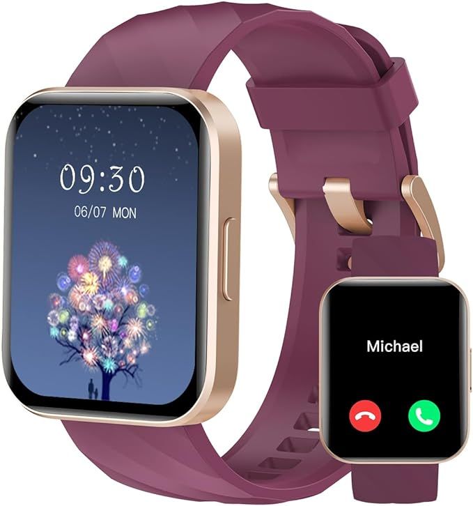 RUIMEN Smart Watches for Women Men (Answer/Make Calls) Compatible with iPhone/Android Phones, 1.8... | Amazon (US)