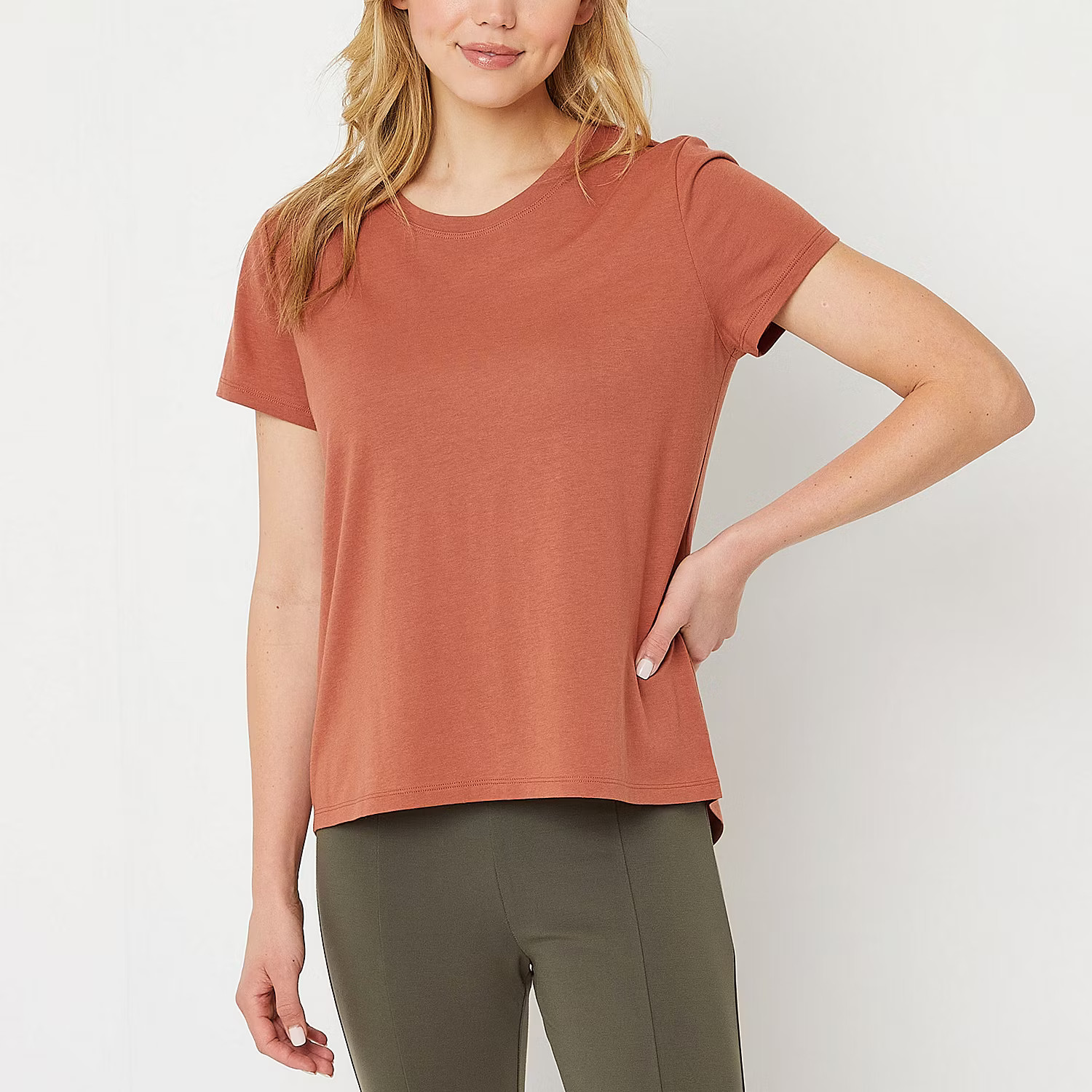 Stylus Womens Crew Neck Short Sleeve T-Shirt | JCPenney
