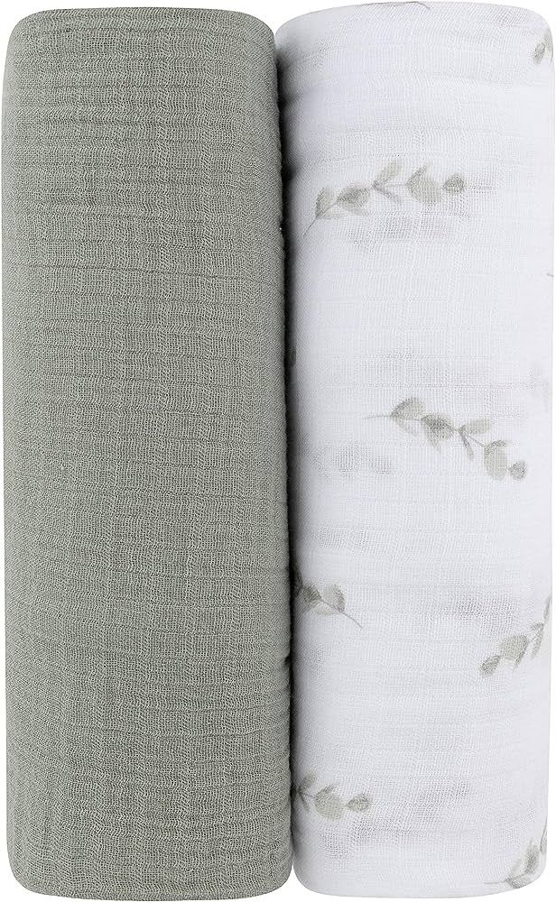 Ely’s &Co. Muslin Swaddle Blanket 2-Pack — 100% Cotton Muslin Extra-Large Swaddle Blankets (4... | Amazon (US)