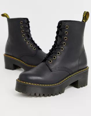 Dr Martens Shriver Hi Wyoming heeled ankel boots in black | ASOS US