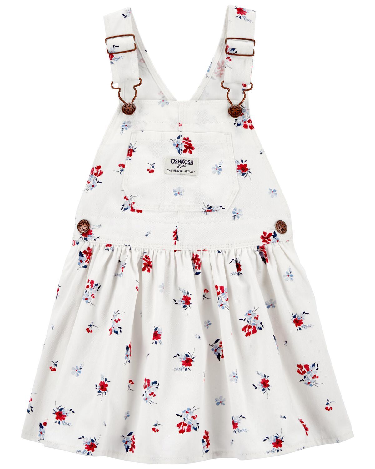 White Toddler Floral Print Jumper Dress | oshkosh.com | OshKosh B'gosh