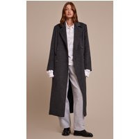 Dark Grey Structured Double Breasted Wool Look Maxi Coat | PrettyLittleThing UK