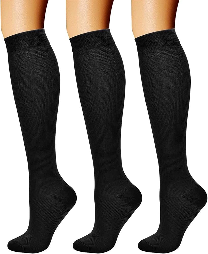 CHARMKING 3 Pairs Copper Compression Socks for Women & Men Circulation 15-20 mmHg is Best for All... | Amazon (US)