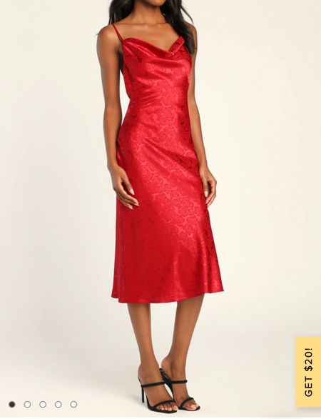 On sale! Red slip dress 

#LTKSeasonal #LTKHoliday #LTKCyberweek