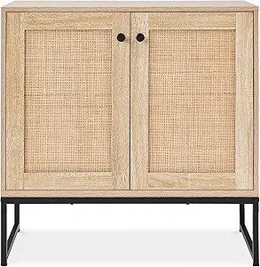 Best Choice Products 2-Door Rattan Storage Cabinet, Accent Furniture, Multifunctional Cupboard fo... | Amazon (US)